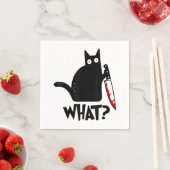 Katze Welches lustige Black Cat Shirt Murderous Ka Serviette (Beispiel)