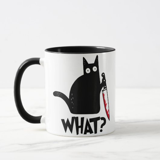 Katze Welches lustige Black Cat Shirt Murderous Ka Tasse (Links)