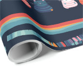 Katze Whimsisches Niedliches Muster Geschenkpapier (Rolleneckpunkt)