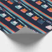 Katze Whimsisches Niedliches Muster Geschenkpapier (Ecke)