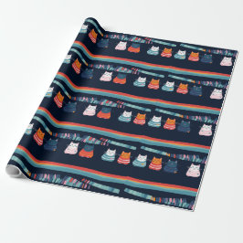 Katze Whimsisches Niedliches Muster Geschenkpapier