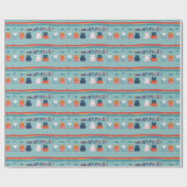 Katze Whimsisches Niedliches Muster Geschenkpapier (Flach)