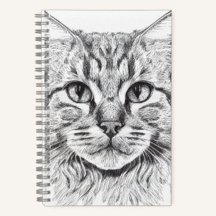 Katze Wildtiere Natur Tierbilder Zeichnend Kunst Notizblock