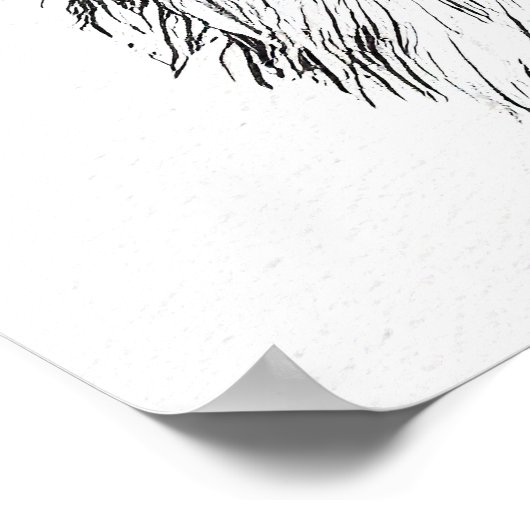 Katze Wildtiere Natur Tierbilder Zeichnend Kunst Poster (Ecke)