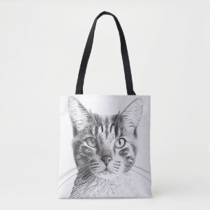 Katze Wildtiere Natur Tierbilder Zeichnend Kunst Tasche
