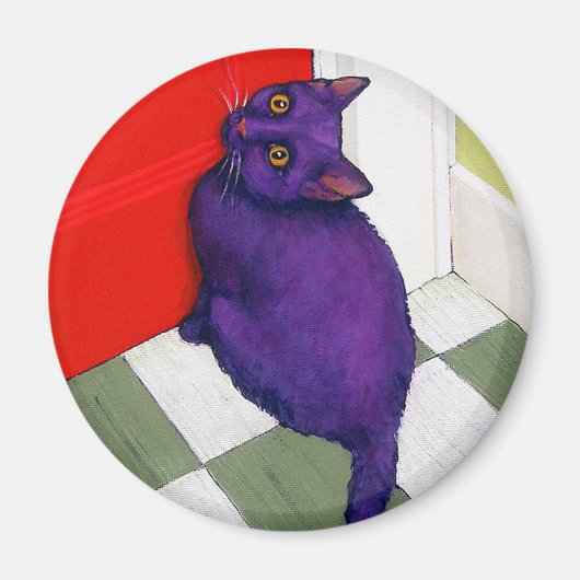 Katze Will, hier auszugehen Magnet (Vorne)