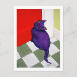 Katze Will, hier auszugehen Postkarte