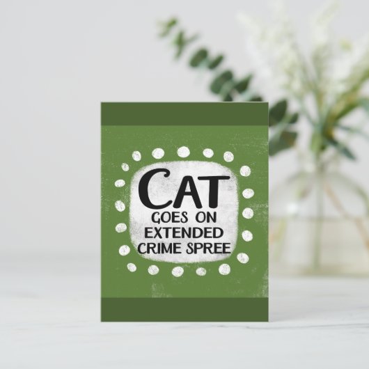 Katze wird auf der Postkarte für Kriminalitätsross (Stehend Vorderseite)