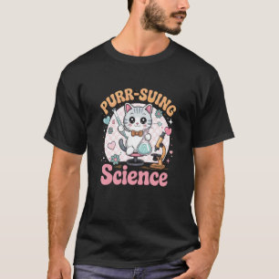 Katze Wissenschaftslabor Chemie Mikrobiologie Nerd T-Shirt