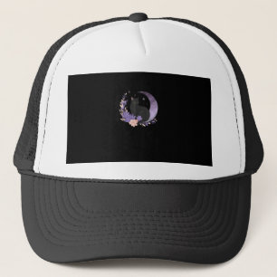 Katze Witchy Mond Blumen Pastell Goth Goblincore Truckerkappe