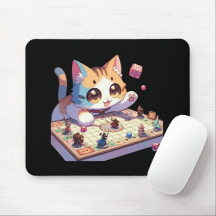 Katze würfelt Tischspiel Mousepad