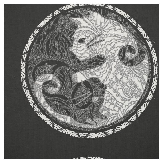 Katze Yin Yang Paisley Druck Stoff (Muster)