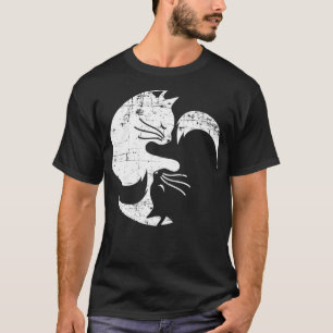 Katze Yin Yang Yoga Spiritualität Meditation Balan T-Shirt