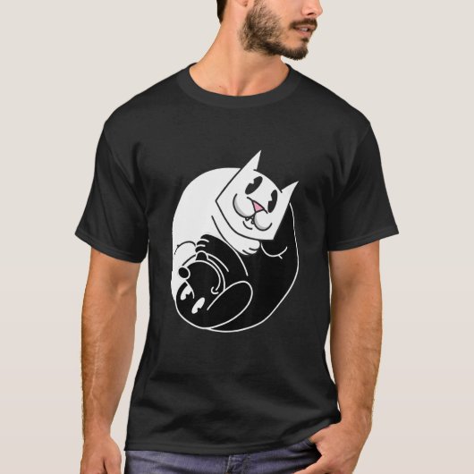 Katze Ying Hund Yang T-Shirt (Vorderseite)