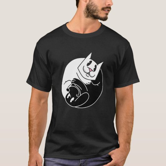 Katze Ying Hund Yang T-Shirt (Vorderseite)