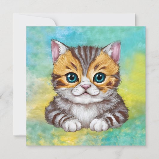 Katze zeichnen einladung (Vorderseite)