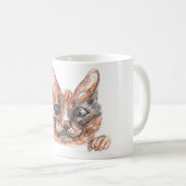 Katze Zeichnend klassische Tasse (VorderseiteRechts)