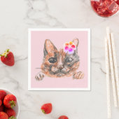 Katze Zeichnend Niedliches Party Napkins Serviette (Beispiel)