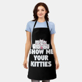 Katze zeig mir deine Kätzchen Schürze (Getragen)