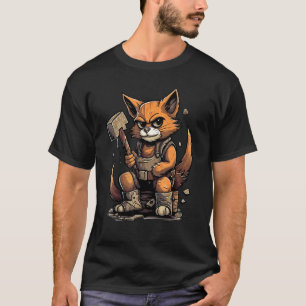 Katze Zimmermann Tischlerei Holzarbeiten Holzarbei T-Shirt