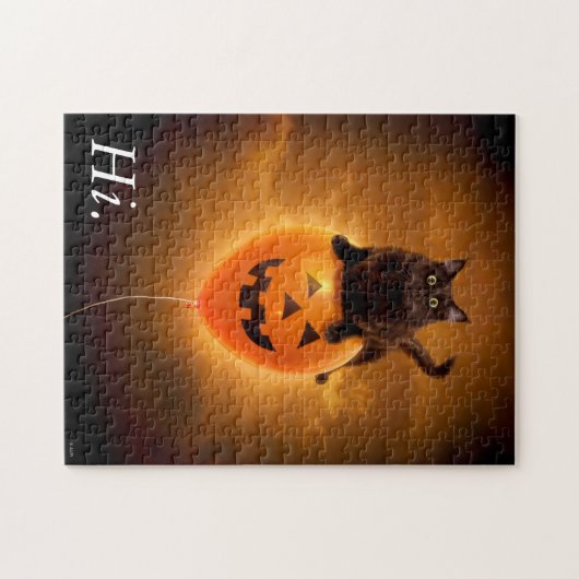Katze zu Halloween Balloon Puzzle (Horizontal)