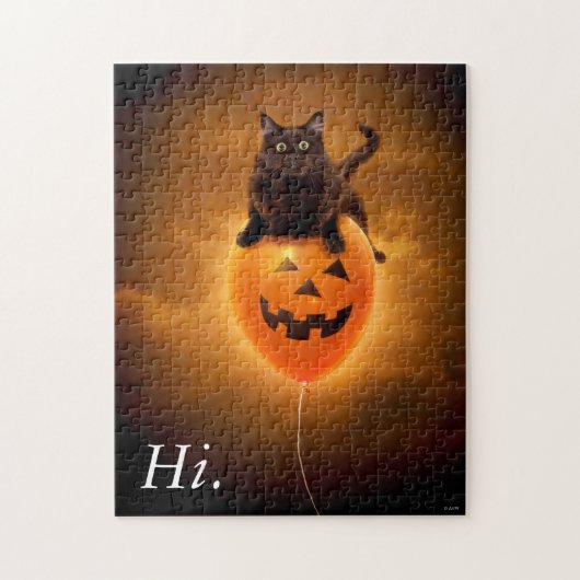 Katze zu Halloween Balloon Puzzle (Vertikal)