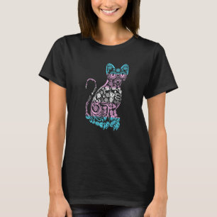 Katze Zucker Schädel Lgbt Q Transgender Stolz Flag T-Shirt