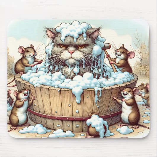 Katze zum Baden Mousepad (Vorne)