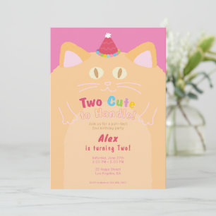 Katze "Zwei Süße zum Knuddeln" 2. Geburtstag Einladung
