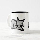 Katze Zweifarbige Tasse (Vorderseite Links)