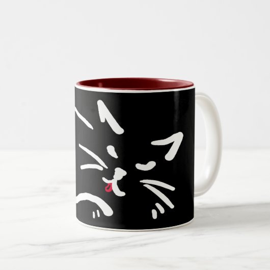 Katze Zweifarbige Tasse (VorderseiteRechts)