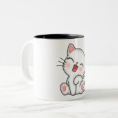 Katze Zweifarbige Tasse (Vorderseite Links)