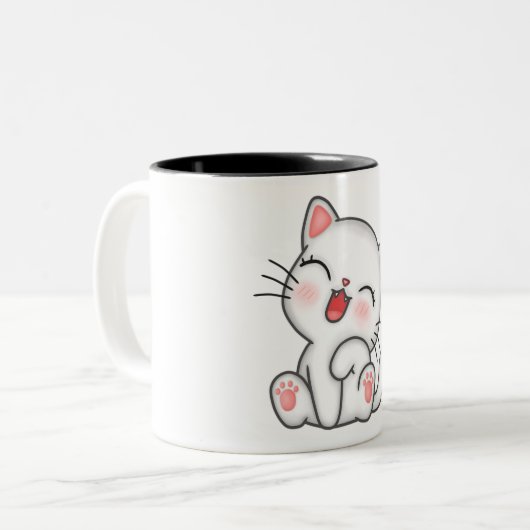 Katze Zweifarbige Tasse (Vorderseite Links)