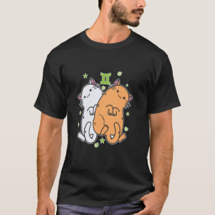 Katze Zwillinge Sternzeichen T-Shirt