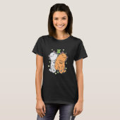 Katze Zwillinge Sternzeichen T-Shirt (Vorne ganz)