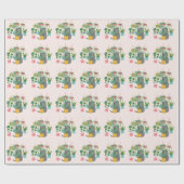 Katze zwischen Pflanze Funny Geschenkpapier (Flach)