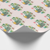 Katze zwischen Pflanze Funny Geschenkpapier (Ecke)