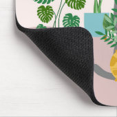 Katze zwischen Pflanze Funny Mousepad (Ecke)