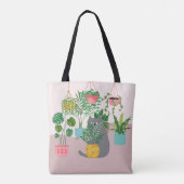 Katze zwischen Pflanze Funny Tasche (Rückseite)