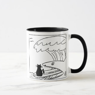 Katzehater-surfende Cartoon-Tasse Tasse