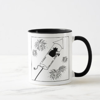 Katzehaters-Feuerwerk-Cartoon-Tasse Tasse