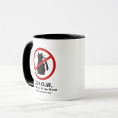 Katzehaters-Fußball-Cartoon-Tasse Tasse (Vorderseite Links)
