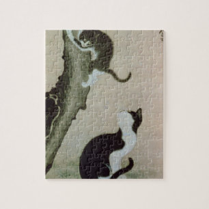 Katzen, 17. Jahrhundert (Tinte auf Seide) Puzzle