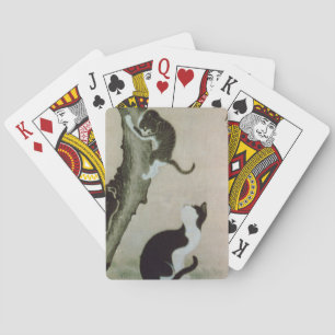 Katzen, 17. Jahrhundert (Tinte auf Seide) Spielkarten