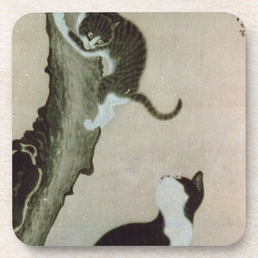Katzen, 17. Jahrhundert (Tinte auf Seide) Untersetzer (Vorderseite)