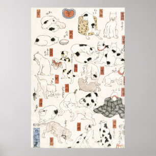 Katzen (1847-1850) Utagawa Kuniyoshi. Poster