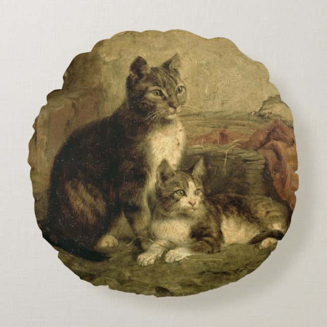 Katzen, 1883 rundes kissen (Vorderseite)