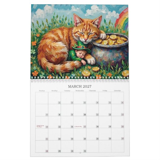 Katzen 2026 Kalender (Mär 2027)