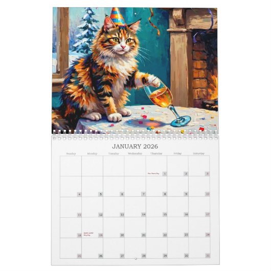 Katzen 2026 Kalender (Jan 2026)