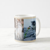 Katzen 3 Benutzerdefinierte Fotos Niedliche Kitty  Kaffeetasse (VorderseiteRechts)
